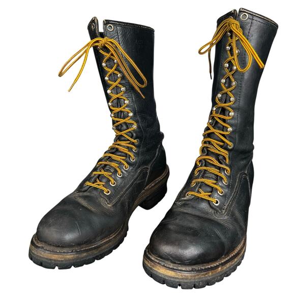 Vintage Red Wing Men’s Black Leather Logger Boots Size US 9 E main image 8